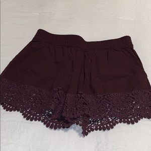 Lace trimmed shorts